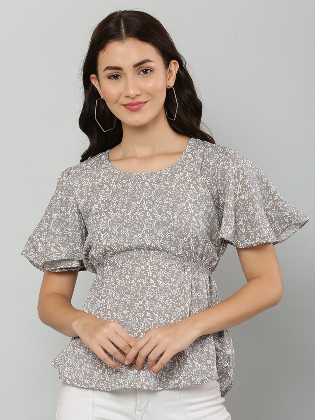 Grey Top for Women's American Crepe Top - Image 5