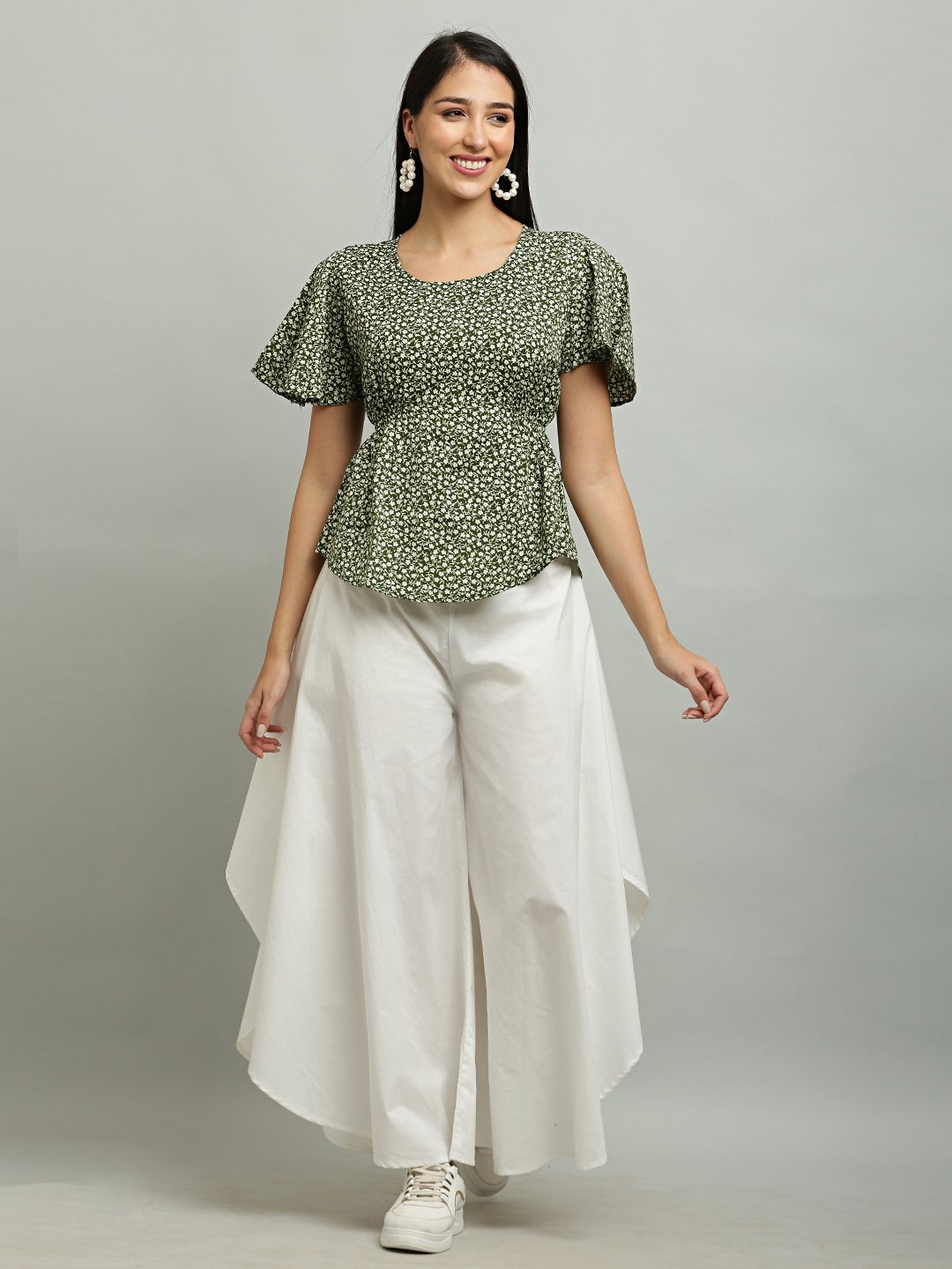 Trendy Green Digital Printed Women’s Top - Image 3