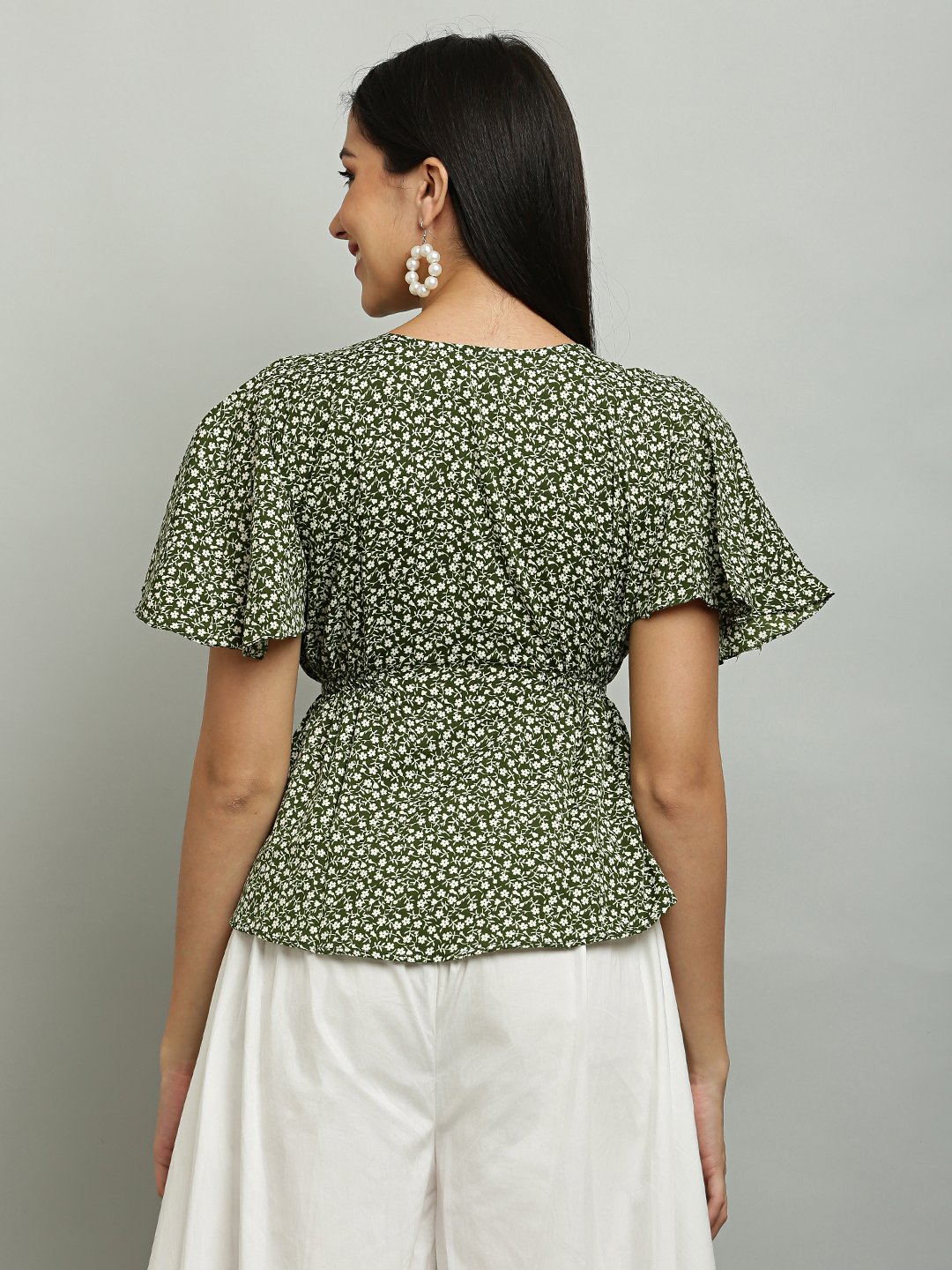 Trendy Green Digital Printed Women’s Top - Image 4