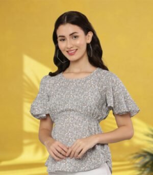 Grey Top for Women's American Crepe Top