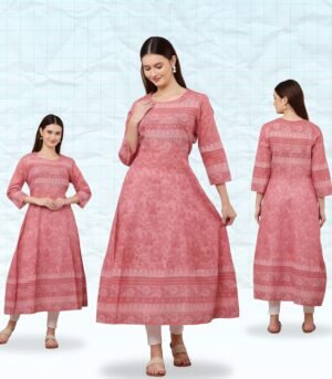 Latest Block Printed Anarkali
