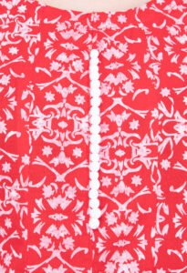 Block Printed Red Anarkali