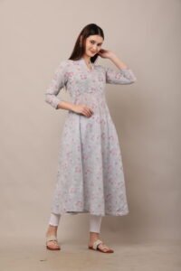 Block Printed Cotton Anarkali