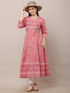 Women's Latest Block Printed Anarkali