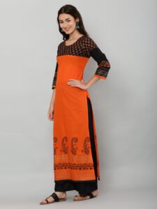 Cotton Orange Kurti