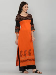 Cotton Orange Kurti