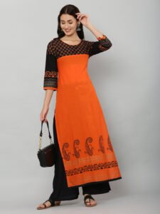 Cotton Orange Kurti