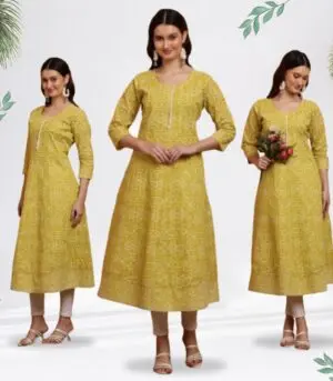 Screen Printed Anarkali