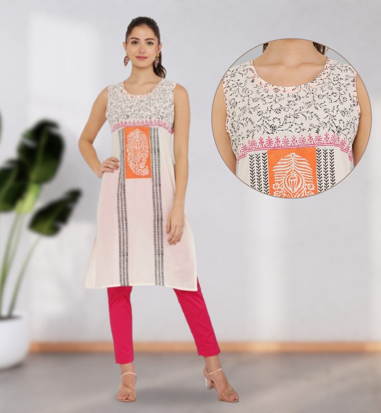 Block Printed Cotton Kurti